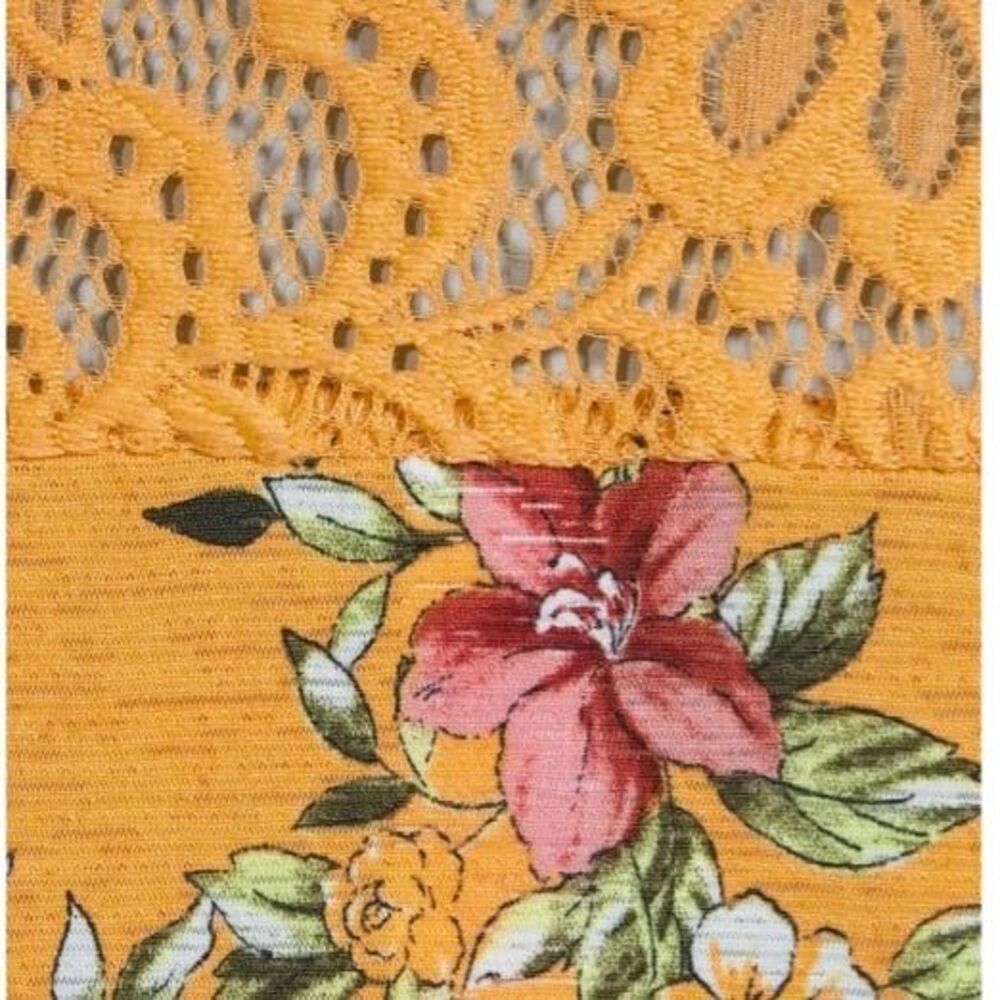 Nobo gold jade top large 11/13 lace floral jade gold scoop neck shirt new - Picture 5 of 11